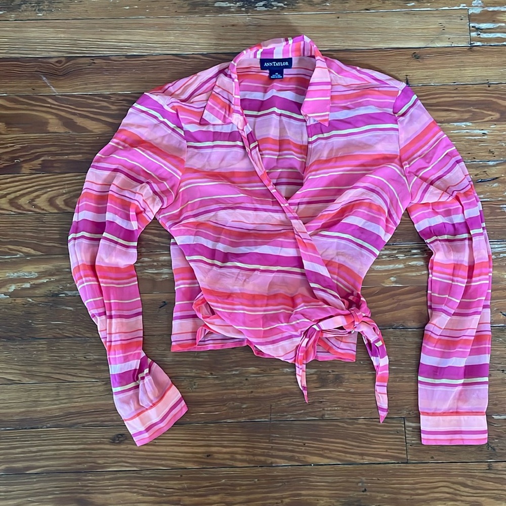 Ann Taylor silk wrap blouse